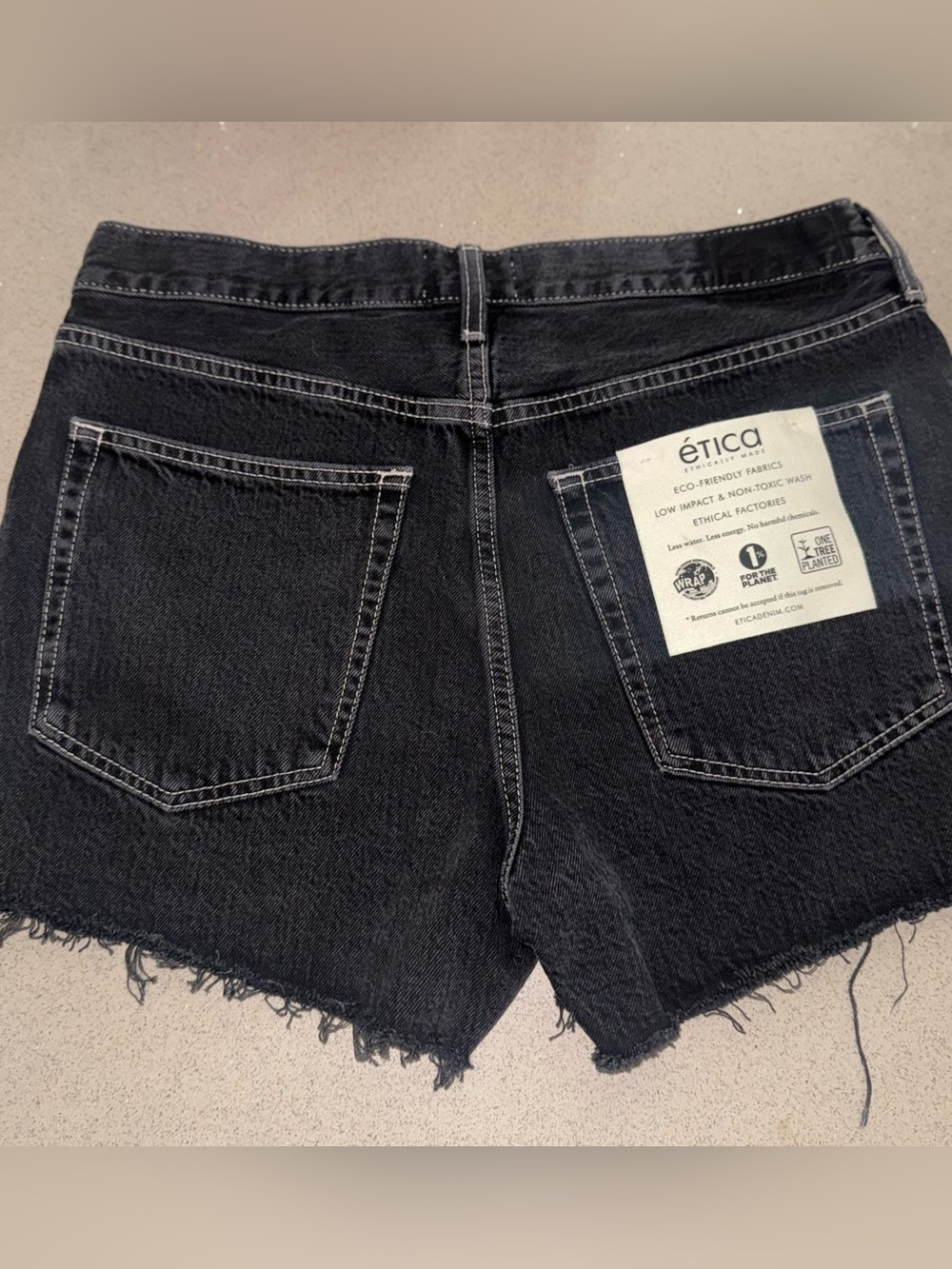 Brand new E'tica black Jean shorts size 28